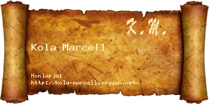 Kola Marcell névjegykártya